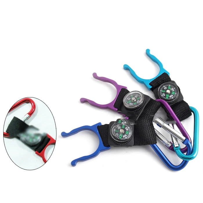 

New 1Pc Mini Compass With Carabiner Mini Compass Colors Random Camping Hiking Tools Hanging Ring Type