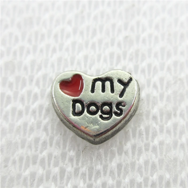 

Hot Selling 30pcs/lot Love My Dogs Floating Charms Living Glass Memory Floating Lockets Pendants Charms DIY Jewelry Charm
