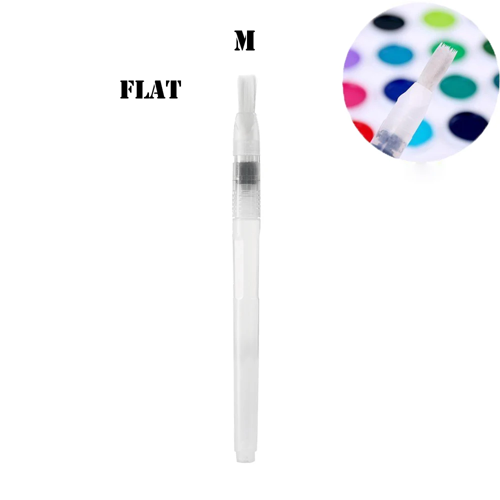 1 шт. новая практика каллиграфии Акварельная кисть многоразовая ручка для украшения торта инструмент для рисования и рисования - Цвет: Flat Tip (M)