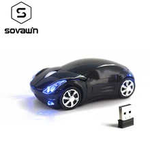 Sovawin 1200 dpi 2,4G Беспроводная мини-мышь в форме автомобиля USB оптическая мышь светодиодный свет для ПК ноутбука компьютера домашнего офиса использования