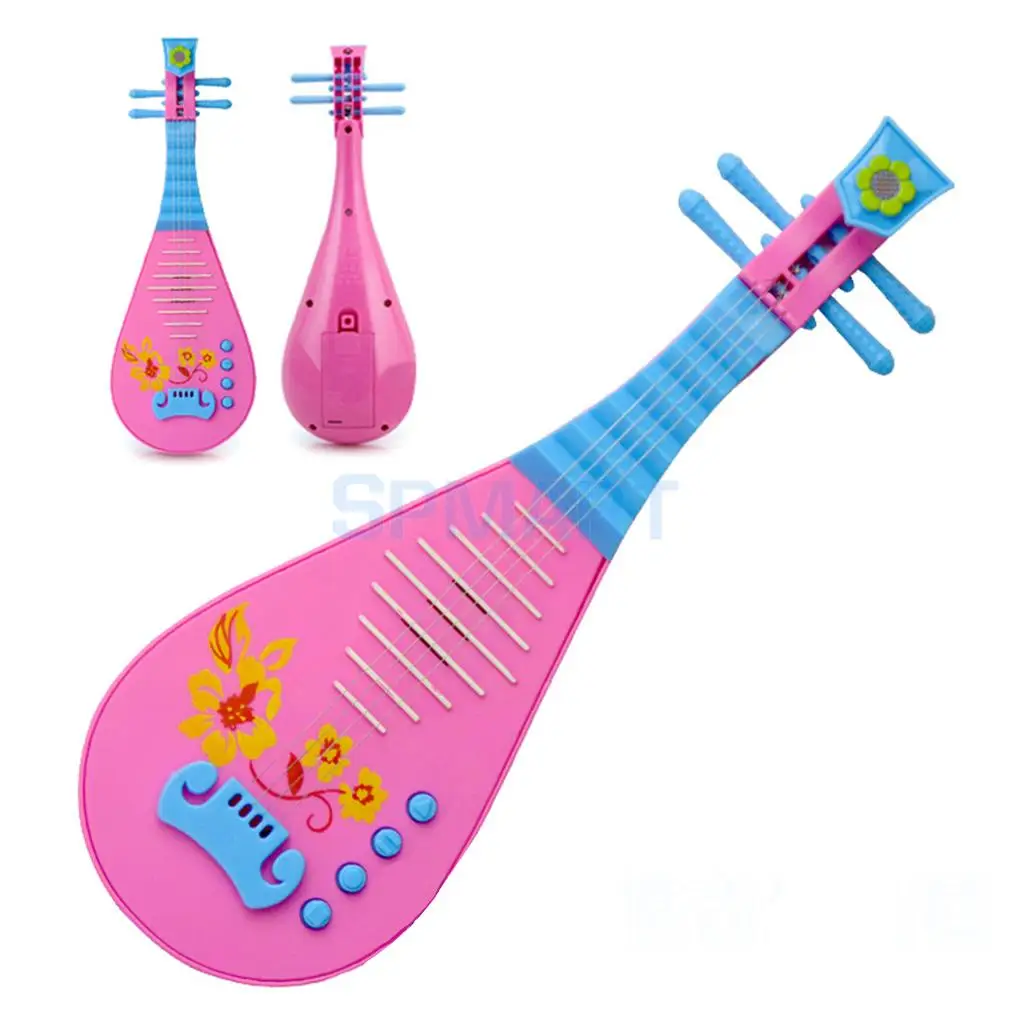 Electric Chinese Pipa Music Electric Guitar with Kids String Buttons Children Baby Musical Instruments Early Educational Toy