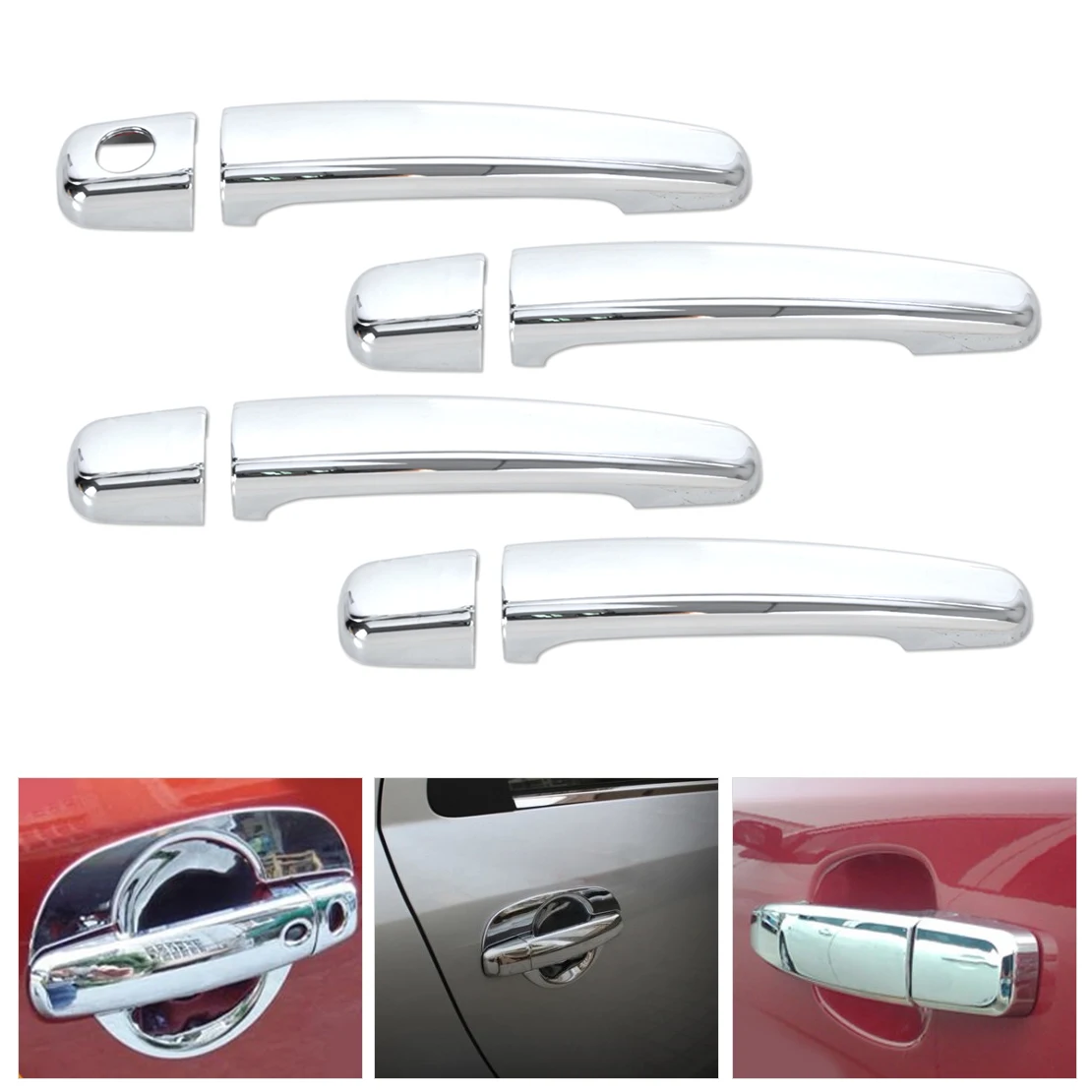 

CITALL New Car Exterior Decor Stylings Chrome Door Handle Cover Trim for Peugeot 307 Citroen C2 2000 2001 - 2005 2006 2007 2008