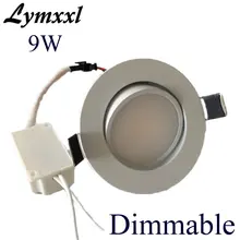 Продвижение 9 w cob led светодиодный светильник с регулируемой яркостью скрытый точечный свет лампы 110 v 220 v Матовый ПК белый корпус cri85 натуральный белый 4000 k
