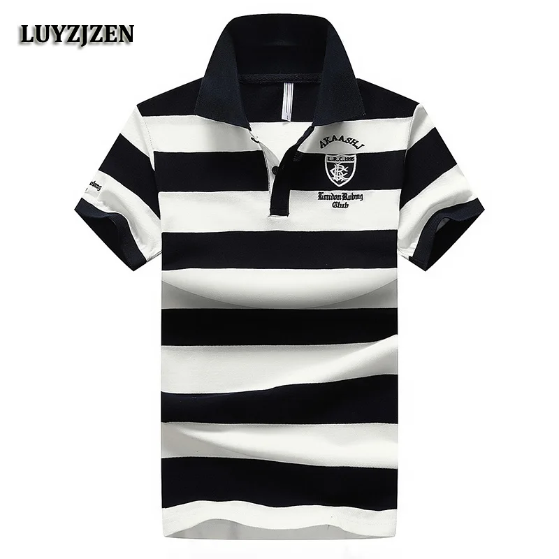 

2018 Short Sleeve Polo Shirts Men Polo Shirt Cotton Summer Casual Business Classic Striped Poloshirt New Brand High Quality 608