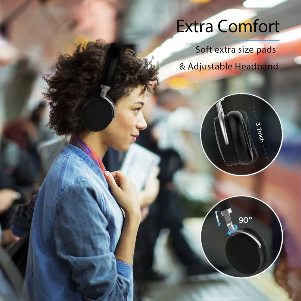 CRDC активные наушники с шумоподавлением Bluetooth наушники с микрофоном Aptx низкие задержки глубокий бас Беспроводные Наушники Накладные наушники