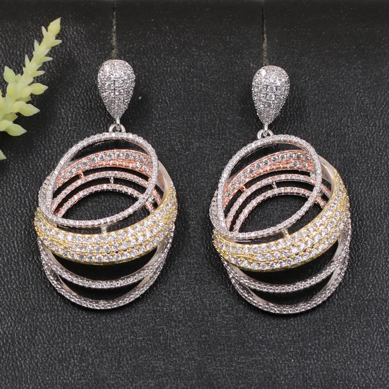 Lanyika модные художественные стильные круглые серьги для женщин, для банкета, помолвки, свадьбы, микро проложили Популярные Роскошные Лучшие подарки