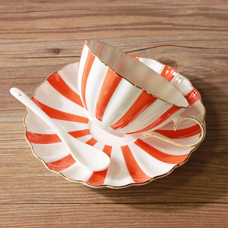 

3Pcs/Set First Grade Modern Style Rainbow Bone China Coffee Tea Cup Saucer Spoon with Gift Box Ceramic Porcelain Coffee Tea Sets