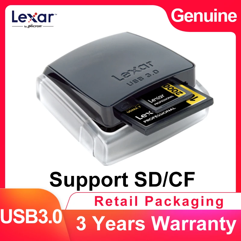 Профессиональный внешний кардридер Lexar USB 3 0 высокоскоростной с двумя слотами