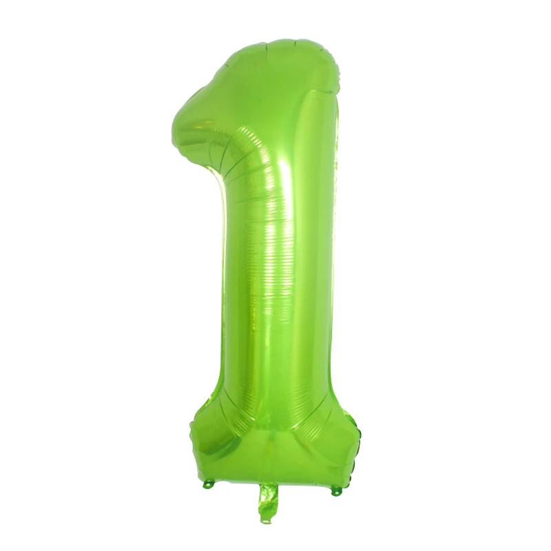 40 дюймов зеленые воздушные шары из фольги в виде цифр гелиевые воздушные шары для детского душа с днем рождения Юбилей Свадебные украшения события вечерние поставки - Цвет: number 1