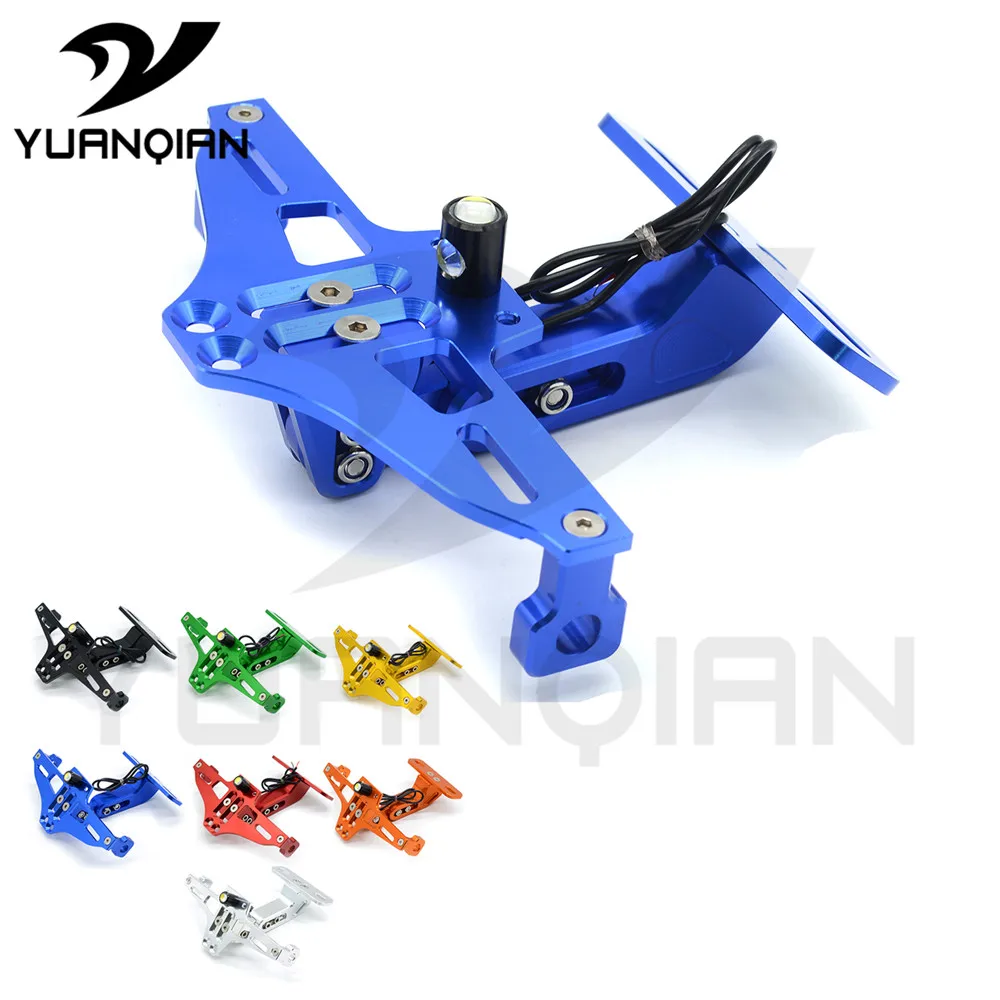 

Universal Motorcycle License Bracket FOR Honda yamaha suzuki bmw kawasaki Moto cnc Aluminum Number Plate Frame Holder led light