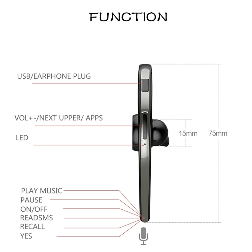 Беспроводные Bluetooth наушники Heaton, офисные Bluetooth наушники с микрофоном, голосовое управление, музыкальные наушники