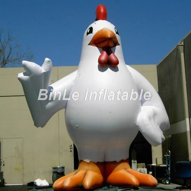 Hot sale white giant inflatable chicken balloon chicken mascot for
