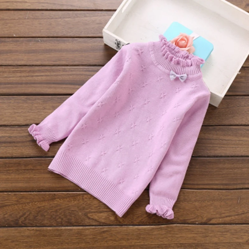 Новые свитера для девочек на осень и зиму модная детская одежда из хлопка детские хлопковые свитера для детей 2-14 лет - Цвет: violet