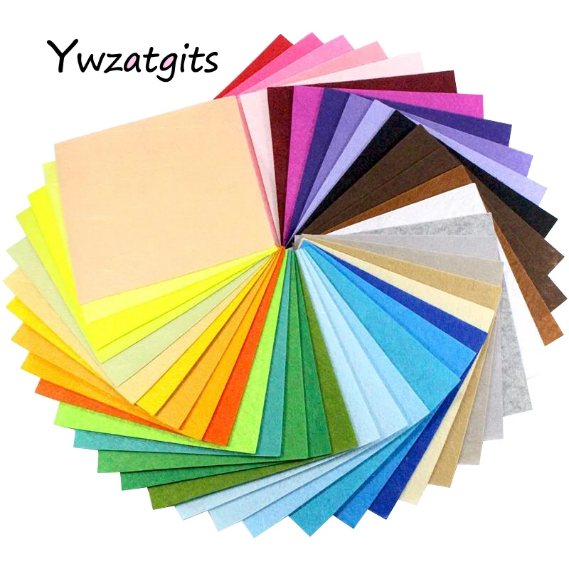 

ywzatgits 40pcs Color Mixed Felts Fabric DIY Dolls Crafts Sewing Patchwork Cloth Material Textiles For Home Decoration D14010406