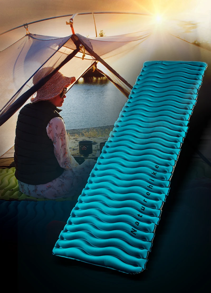Naturehike открытый сверхлегкий волновой формы ТПУ надувной походный коврик водонепроницаемый коврик для пикника складной матрас NH18C009-D