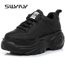 SWYIVY Shoes Woman High Platform Sneakers 2019 Spring Female Shoes Casaul Black White Sneakers Breathable Zapatos Casual Mujer