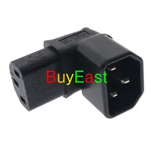 Лот 2 Универсальный под прямым углом IEC 320 C14 мужчина к C13 женский Мощность адаптер штепсельной вилки ЖК-дисплей ТВ настенное крепление 15A 125 V черный Цвет