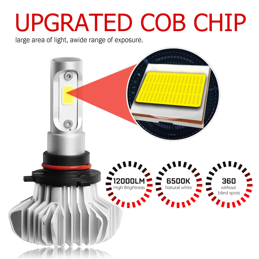 Kaufen BraveWay 2nd COB Chip LED Auto Scheinwerfer Diode Lampen H1 H7 H4 LED H8 H11 HB3 9005 HB4 9006 Weit mittleren Strahl Farol LED Lampe Auto