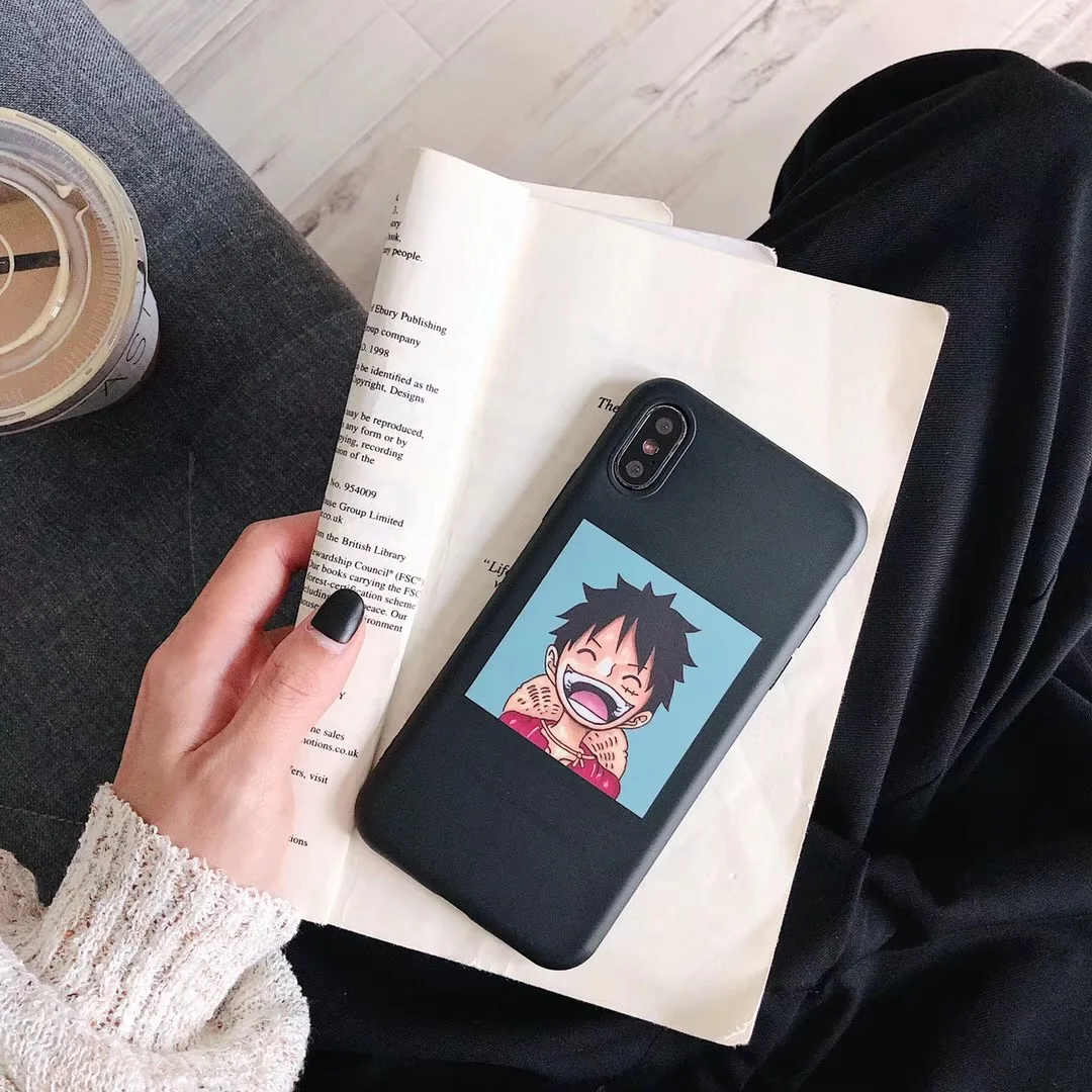 Цельный чехол для телефона с изображением японского аниме, Луффи Зоро, чехол для iphone Xs MAX XR X 6 6s 7 8 plus, забавная улыбка, пара, силиконовый чехол