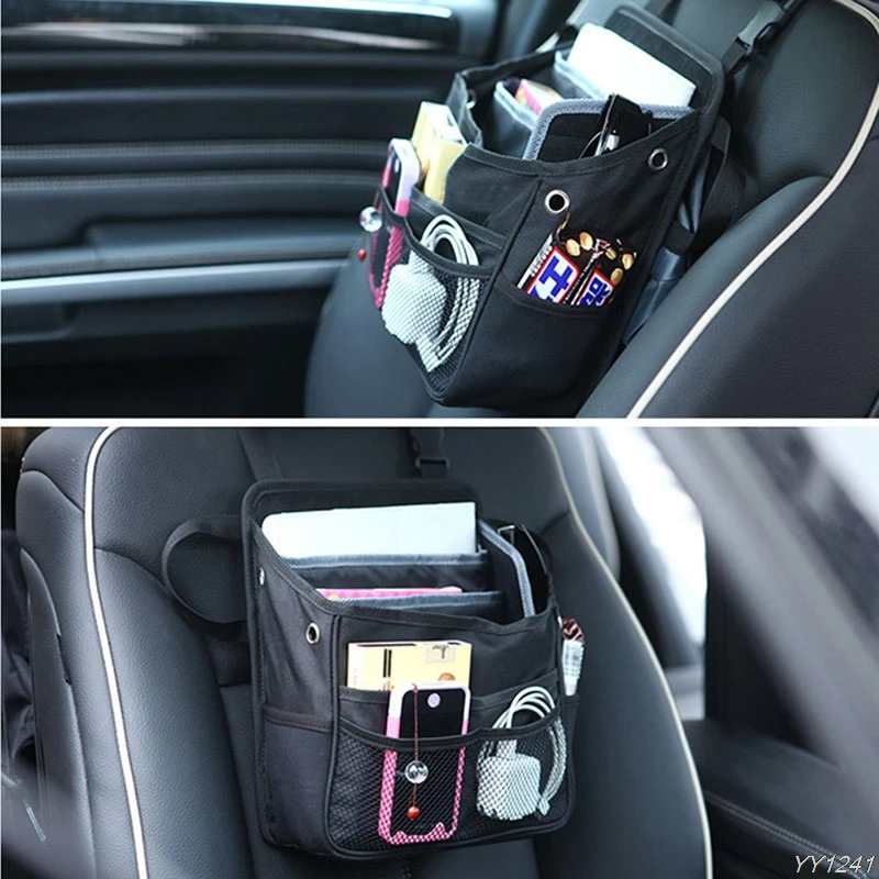 

-Tirol 1PC Waterproof Car Seat Organizer Holder Storage Bag Hanger Back Black Durable G6KC