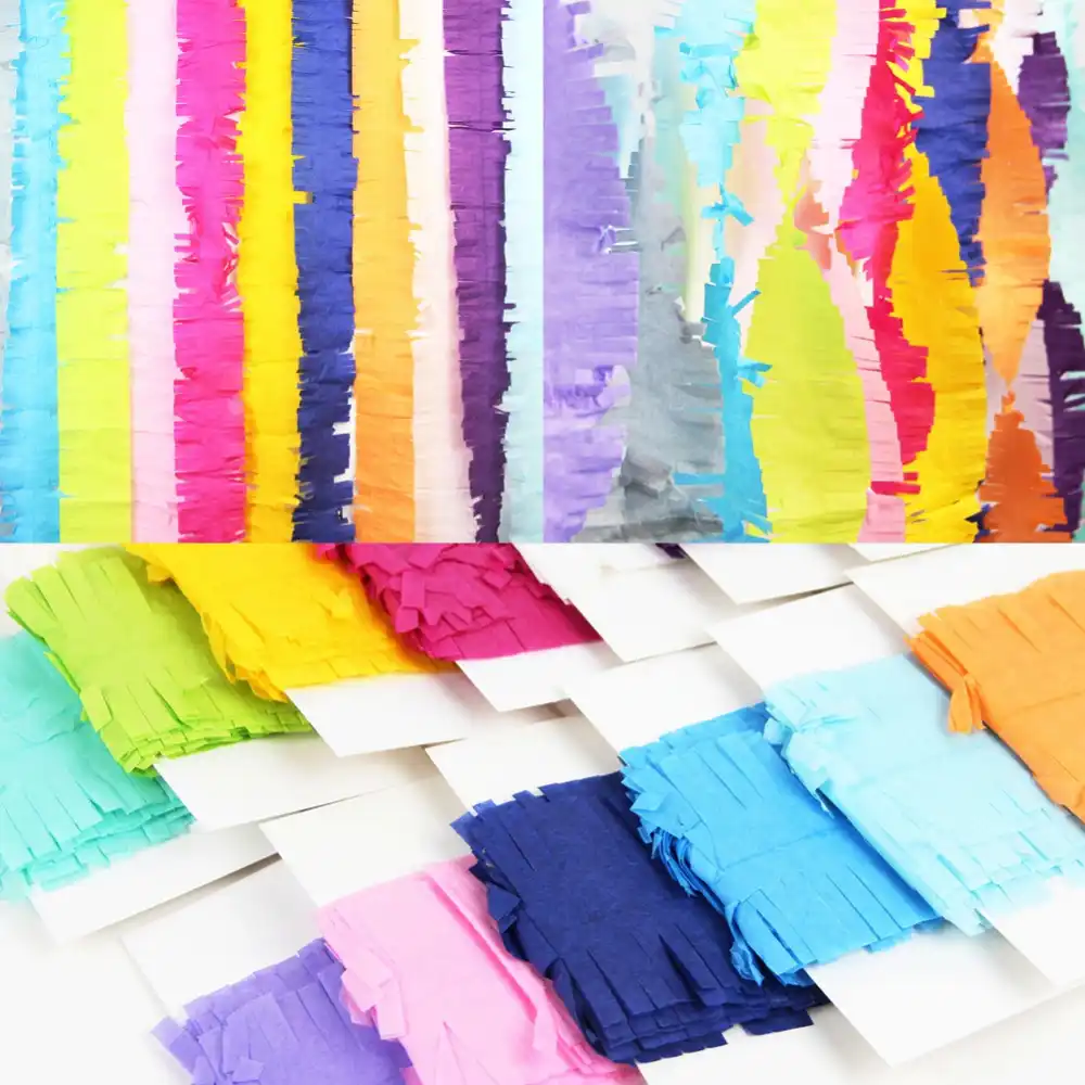 3M Fringed Party Streamers Tissue Paper Fringe Garland DIY Fringe