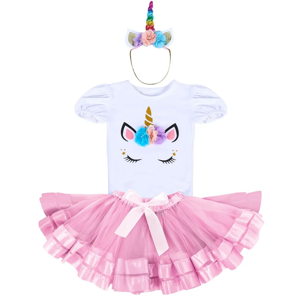 Комплект одежды из 3 предметов для маленьких девочек костюм Cake Smash единорог с