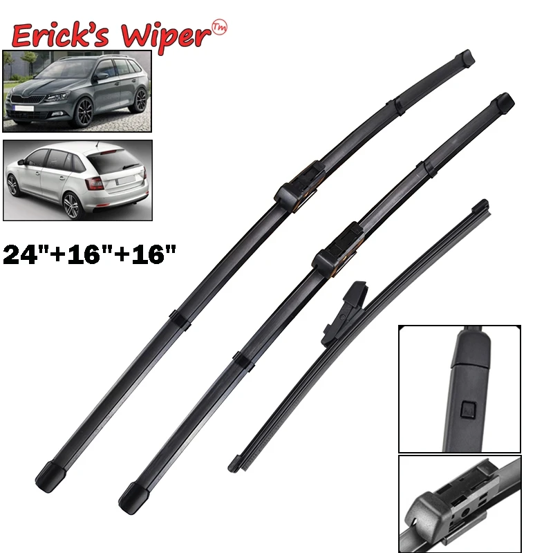 

Erick's Wiper LHD Front Rear Wiper Blades Set For Skoda Rapid 2012 - 2016 Windscreen For Fabia Combi Wagon 2015 - 2017 24"16"16"