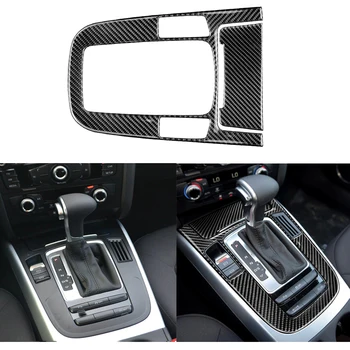 

Carbon Fiber Car Console Gear Shift Panel Cover Trim Strip Sticker Cigarette lighter Storage Cover Sticker For Audi A4L A5 Q5