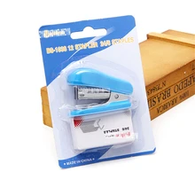 10 шт мини-степлер плаcтиковые горшки Набор степлера Бумага офисные аксессуары мини-степлер стационарный набор металл и АБС-пластик материал 6*4 см