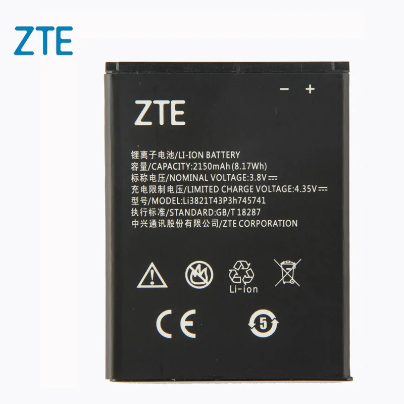

Original ZTE Li3821T43p3h745741 phone battery For ZTE Blade L5 L5 PLUS C370 Accumulator 2150mAh