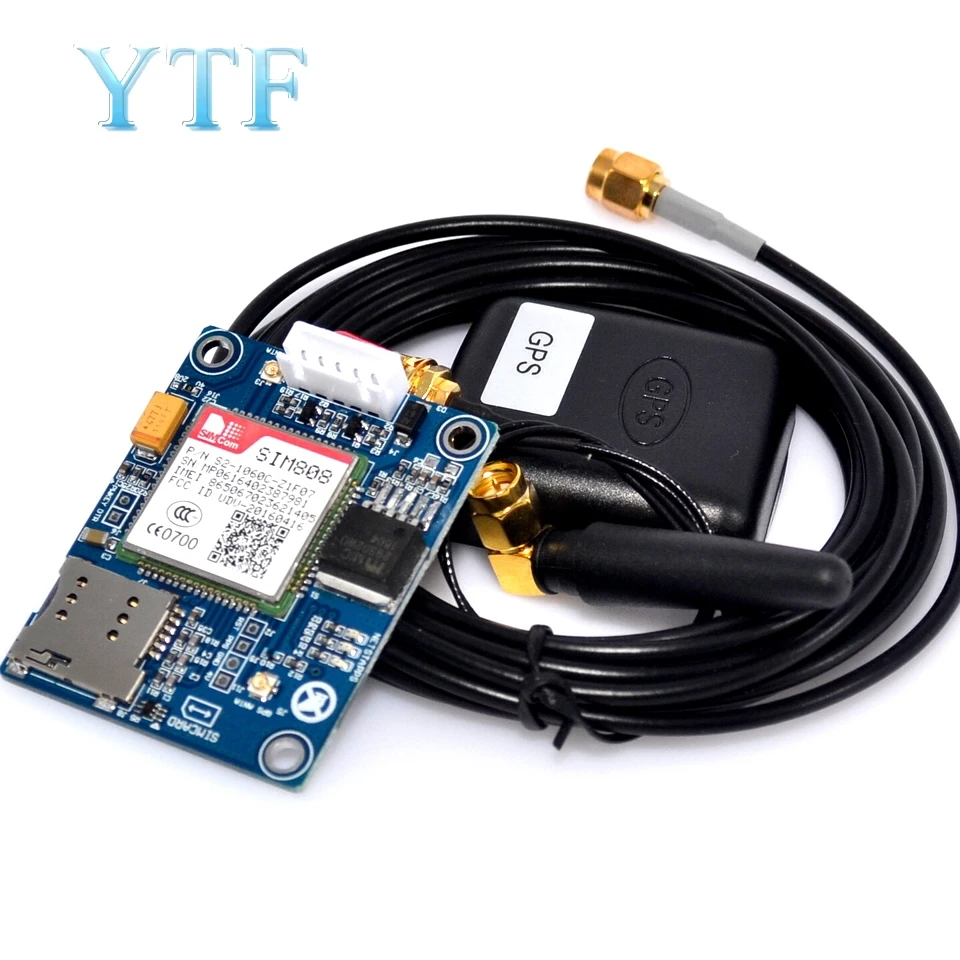 Макетная плата Mini Type SIM808 вместо модуля SIM908 GSM GPRS GPS IPX SMA с антенной для Raspberry Pi |