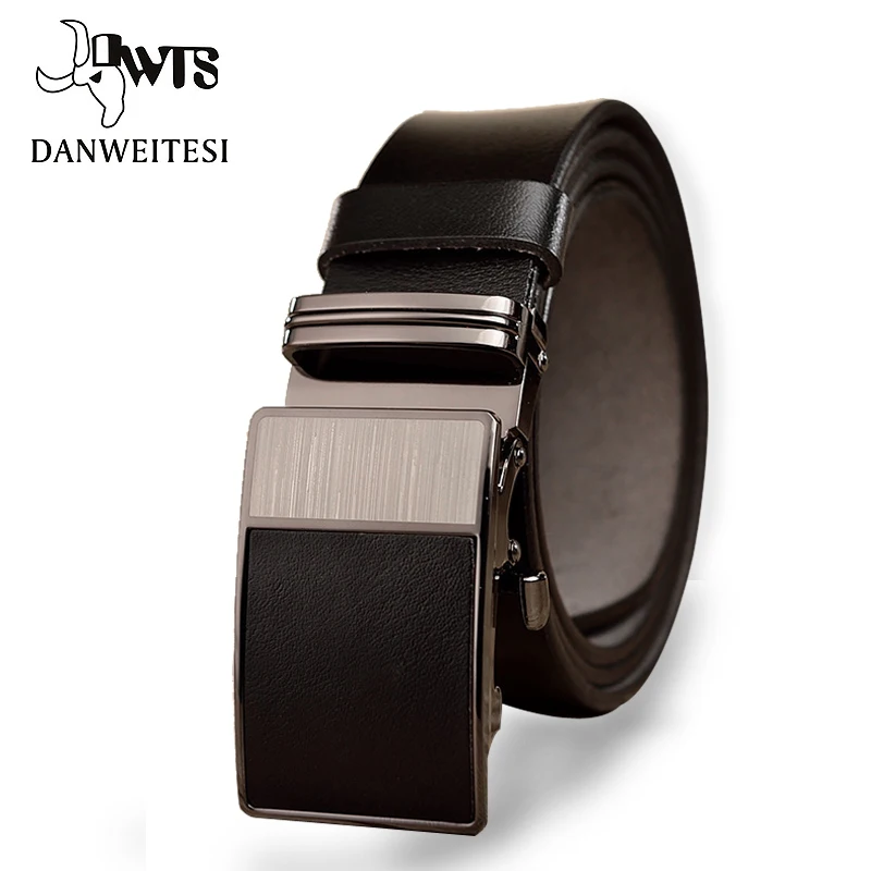 

[DWTS] Belt 2016 New Designer Beadless Automatic Buckle Cowhide Leather men belt 90cm-125cm Luxury belts for men