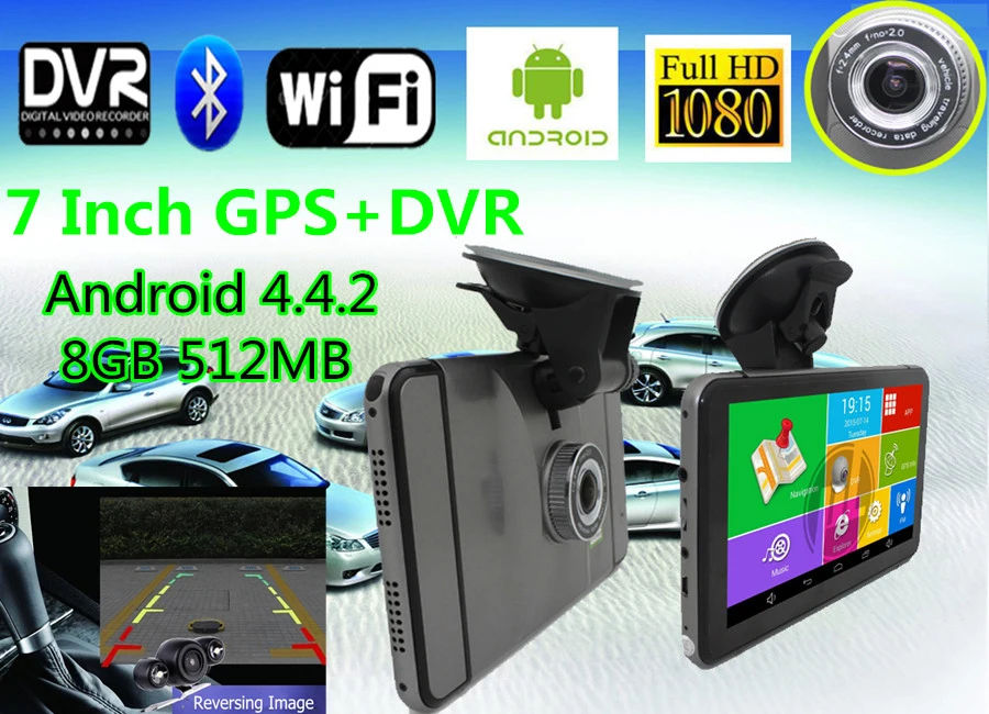 

KARADAR 7 inch Android 4.4.2 Vehicle GPS Navigation 800*480 Capacitive Screen Android Table PC DVR Car GPS Navigator
