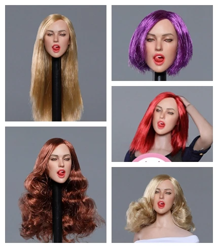 

GC021 GC017 GC018 GC015 GC002 GC008 1/6 Female Head Sculpt Model for 12 inches Action Figure Body Toys Gifts Collections DIY