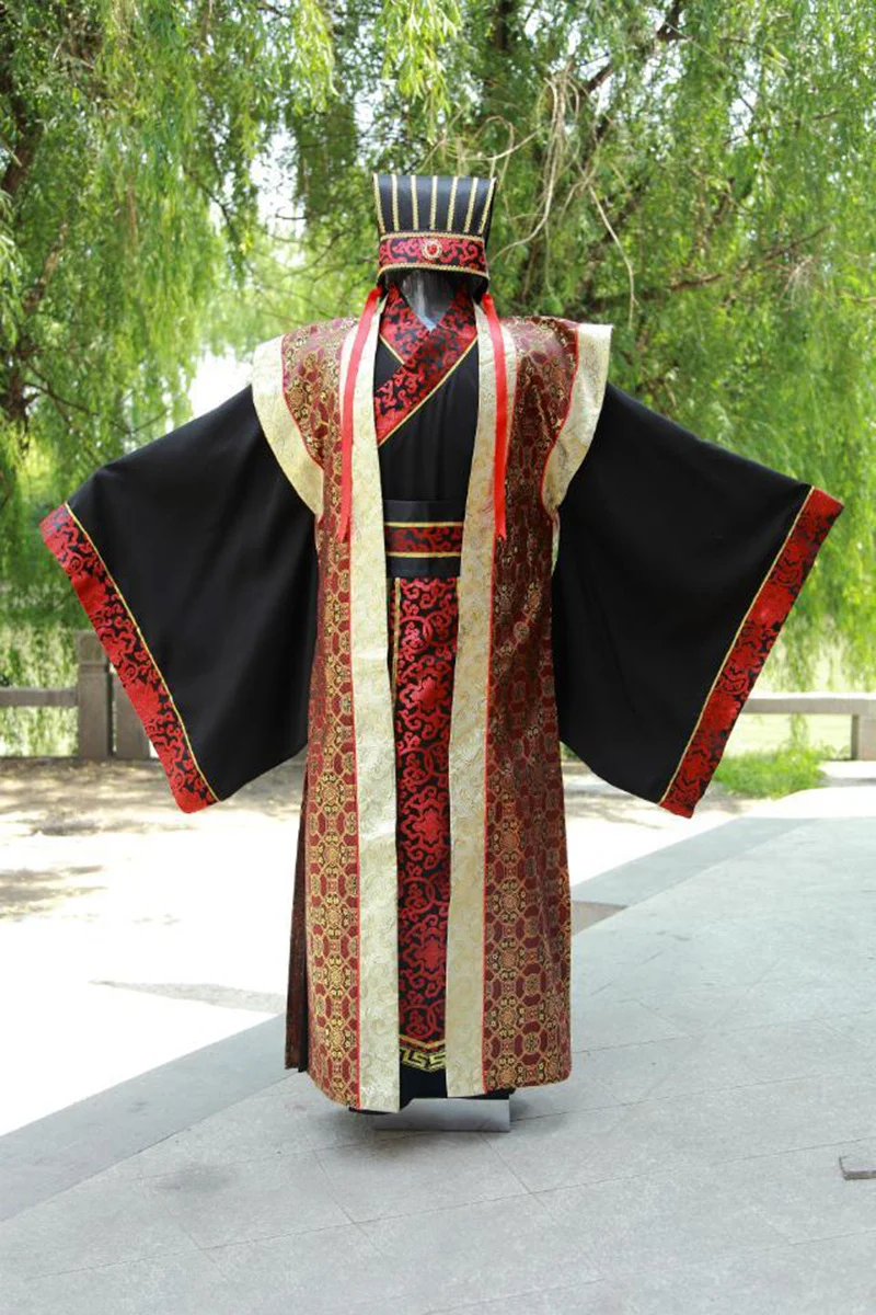 Черный традиционный Национальный костюм Тан Древний китайский hanfu одежда мужской костюм hanfu мужская шляпа