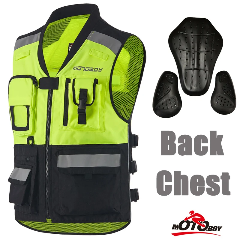 Мотоциклетный жилет, зеленый/черный, светоотражающий, для мотокросса, для гонок, для спины и груди, защитный жилет, сертифицированный CE, мото куртки