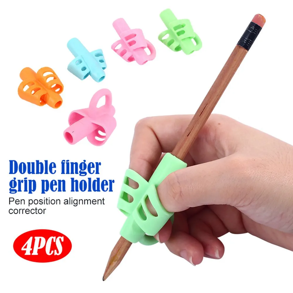

4Pcs/Set Correct Pencil Grip Writing Aid Grip Writing Posture Correction Pencil Holder Professional Hand Protector Durable