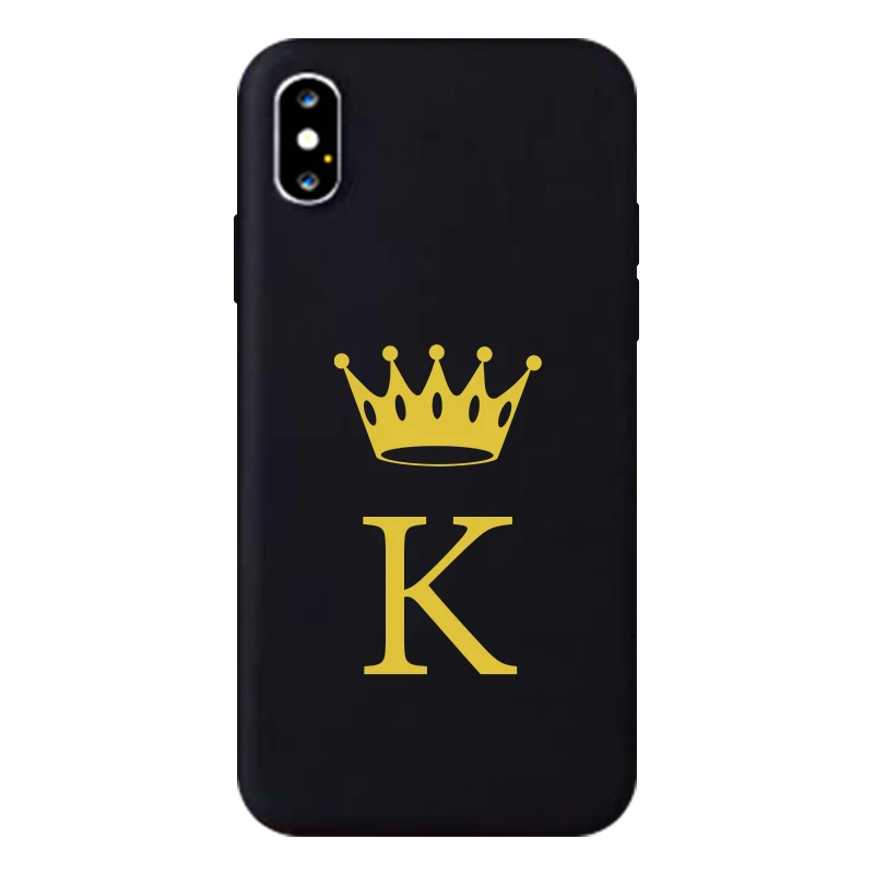 GYKZ Fashion Gold Crown Letter Couple Case For Huawei Mate 20 Pro P20 P30 Lite Black Silicone Soft Phone Cover For Samsung S8 S9