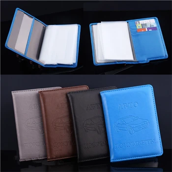 

Business Credit Cards Holder Russian Auto Driver License Bag Purse PU Leather on Cover for Car Driving Document Wallet Case