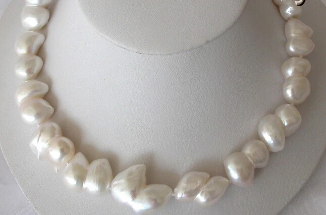 

Miss charm Jew1278 super big 26mm baroque white freshwater pearl necklace