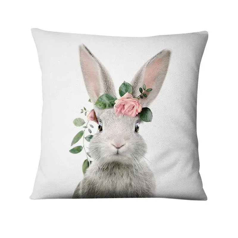 Home Decoration Pillow Fresh Animals In Flower Printed Cushion Decorative Pillows Almofada Decorativas Para Sofa Throw Pillow 