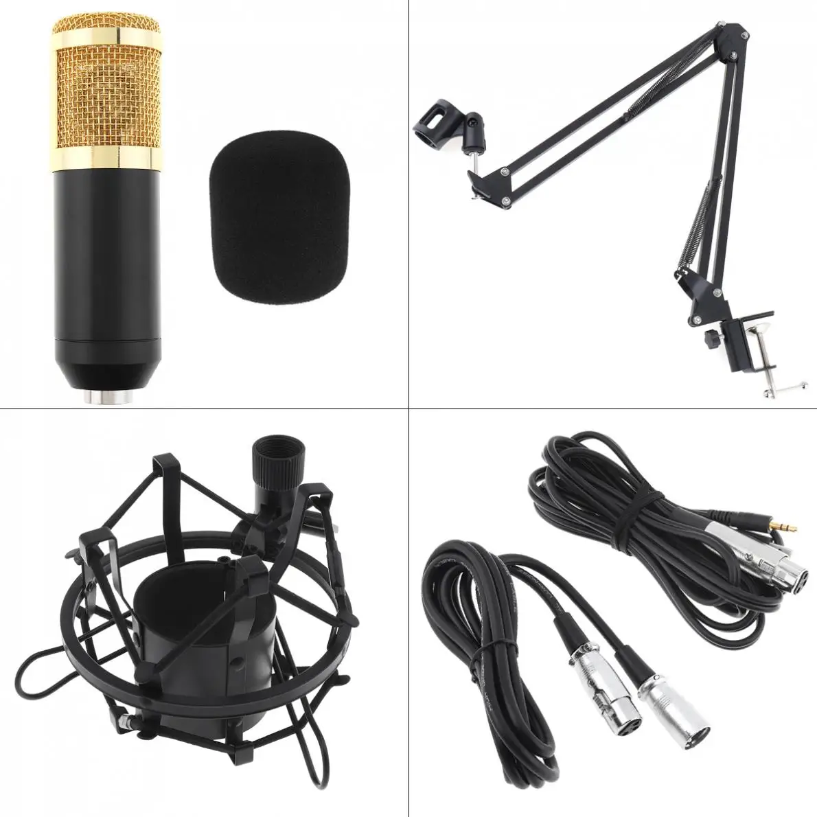 Profissional com Suporte Braço e Filtro Estúdio com Fio Pop para Computador Microfones Karaoke Microfone Condensador - Live bm 800 - Image 4
