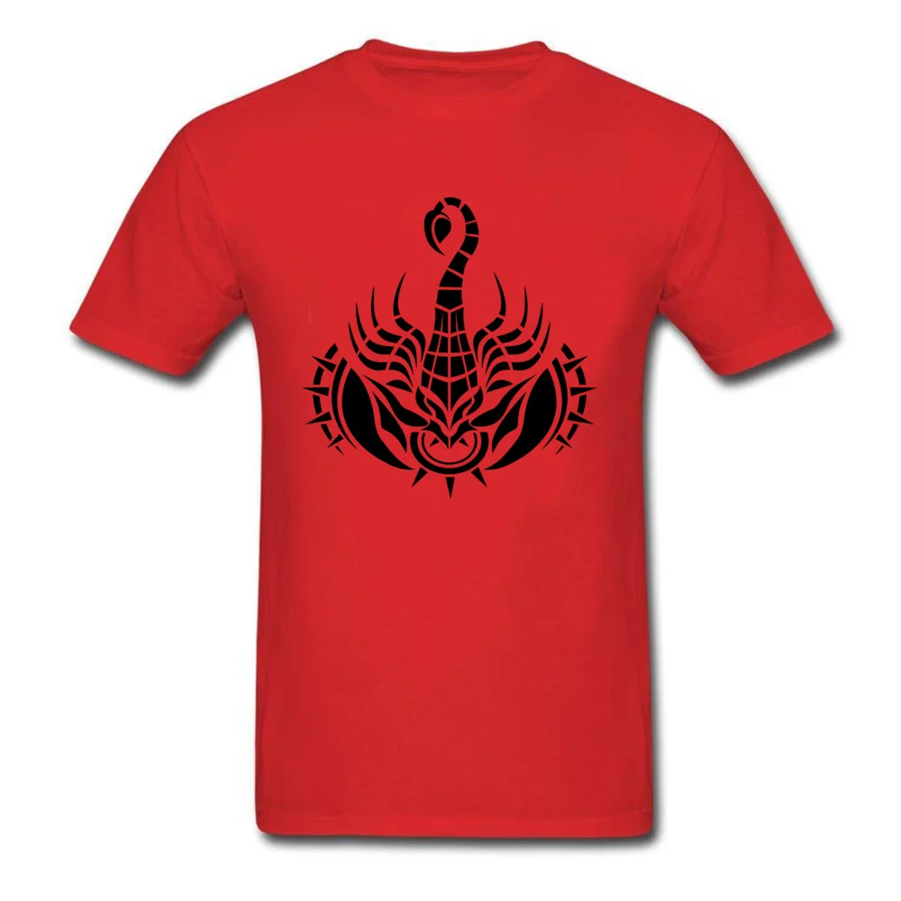 Slim Fit Men Tops Tees Scorpio Group T Shirts Pure Cotton Short Sleeve Europe Clothing Shirt Crew Neck Top Quality Scorpio red
