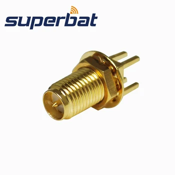 

Superbat 10pcs RP-SMA Connector Fmelae Jack(male pin) End Launch Bulkhead PCB Mount RF Coaxial Connector