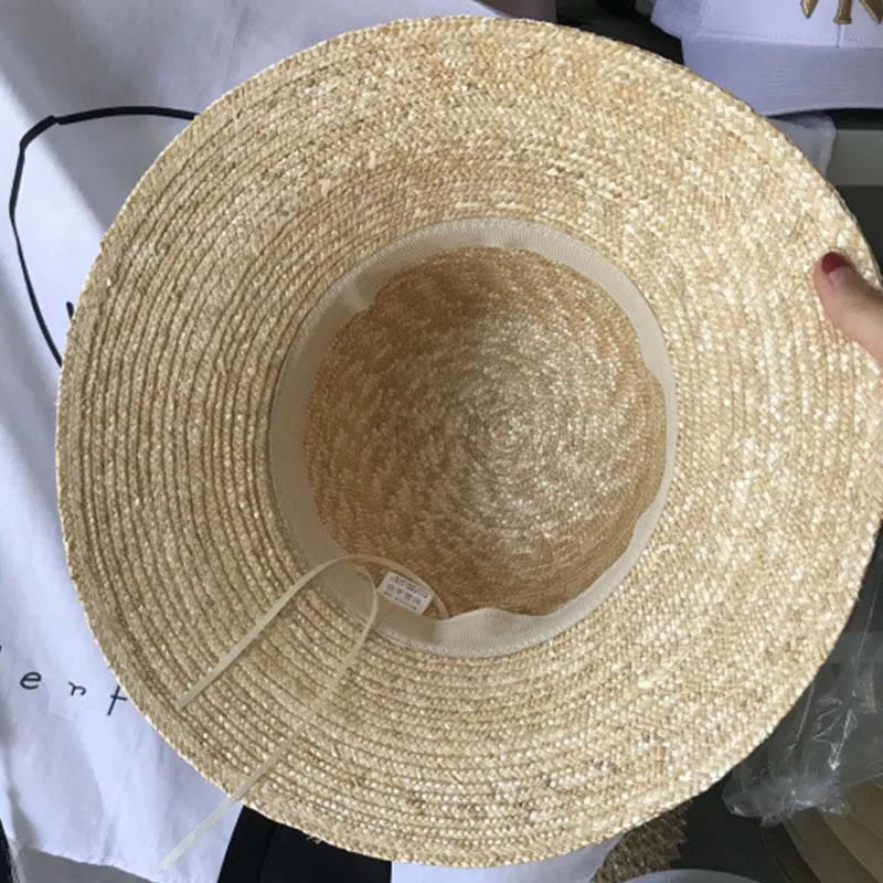 FGHGF, соломенная шляпа с широкими полями для женщин UPF50, шляпа от солнца с черной лентой, с широкими полями, тканая Панама, летняя пляжная кепка, шляпа Дерби