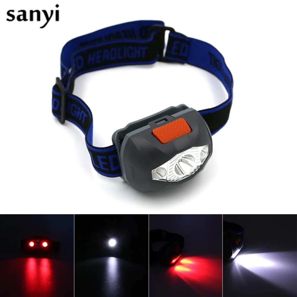 

Gray High Quality Mini 300Lm 3LED Headlight Headlamp Head Light Lamp Flashlight 3AAA Torch For Camping Hiking Fishing