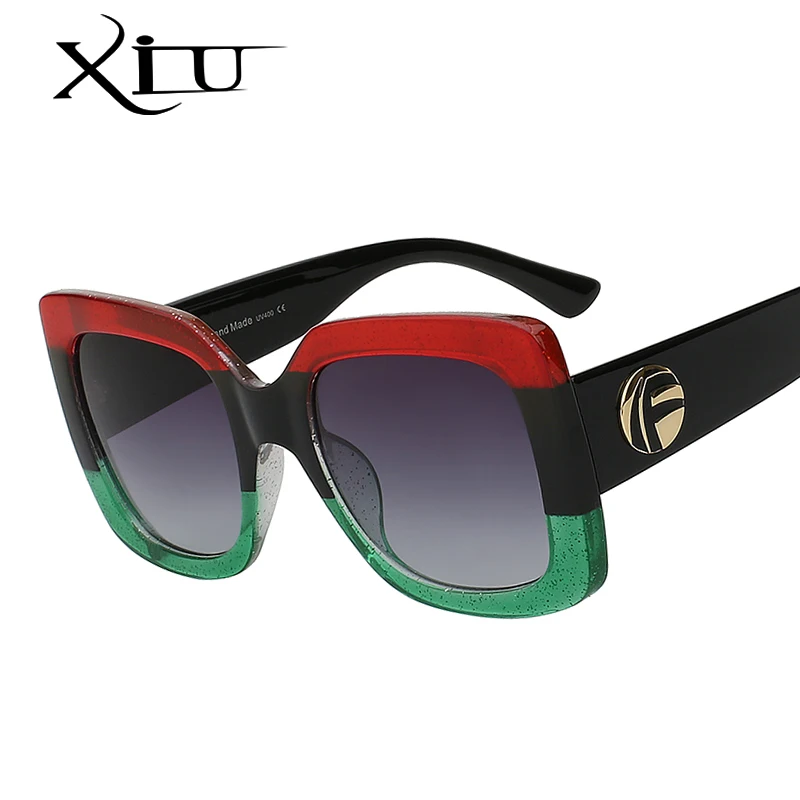 

XIU 2018 NEW Sunglasses Women Oversize Square Shades Brand Designer Sunglasses For Ladies Fashion Summer Glasses Female Oculos