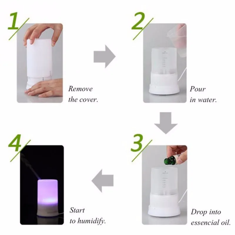 3 in1 USB Night Light Electric Fragrance Essential Oil Ultrasonic Dry LED Diffuser Aromatherapy Protecting Air Humidifier