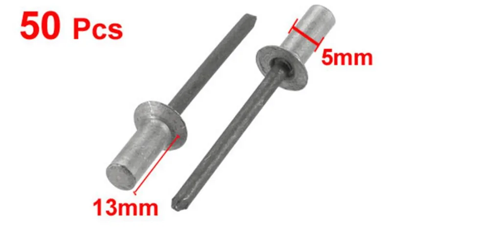 UXCELL 50 шт. 5 мм x 13 мм алюминиевый раззенкованный закрытый конец заклёпки крепежные крепежи для клепки случаев