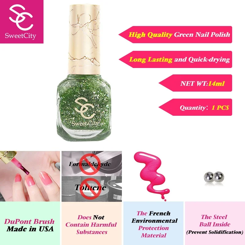 OliveDrab SweetCity Марка Высокого Качества Quick Dry Лак Для Ногтей Nail Art Инструменты Бутылка
